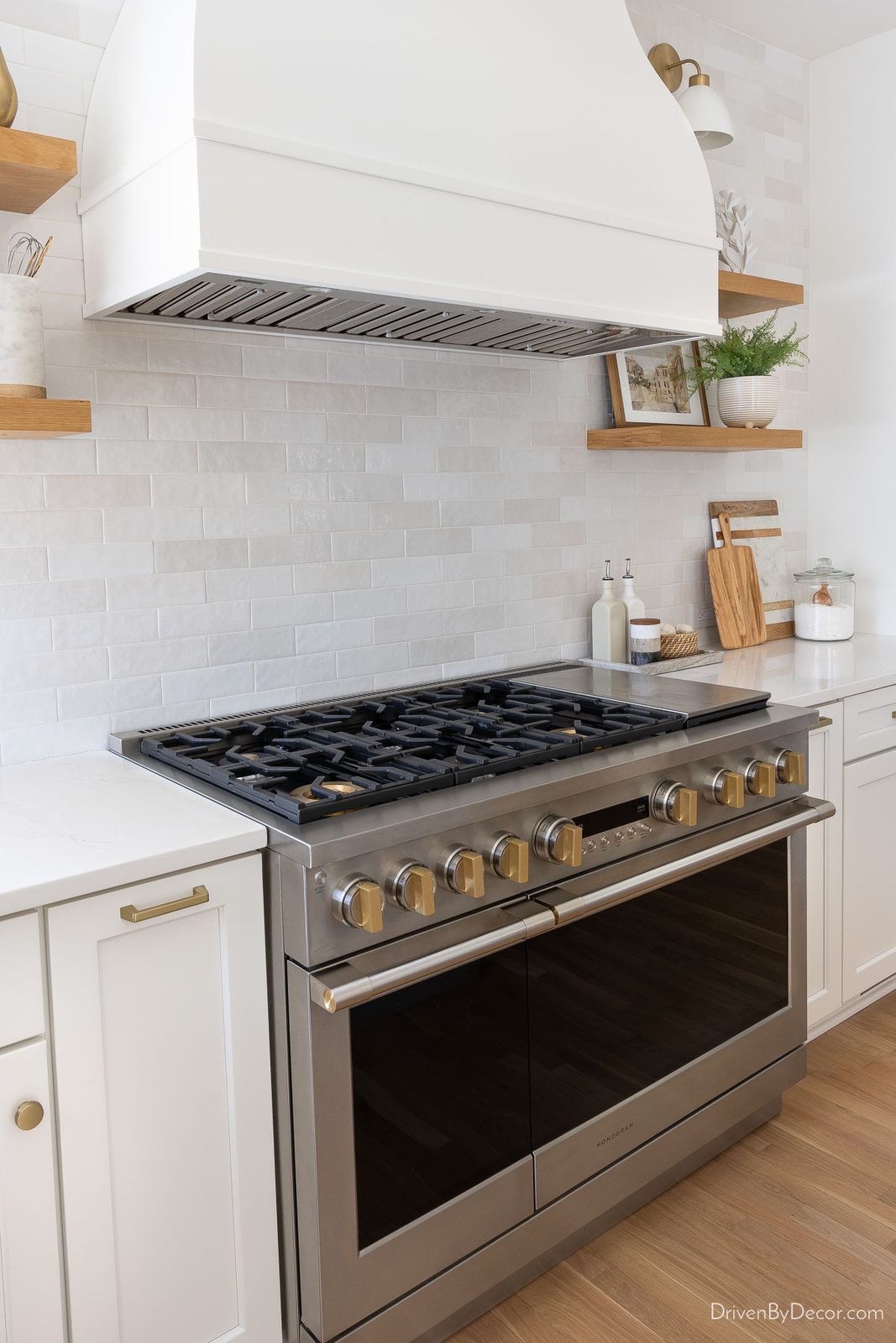48" dual fuel Monogram range in our remodeled kitchen