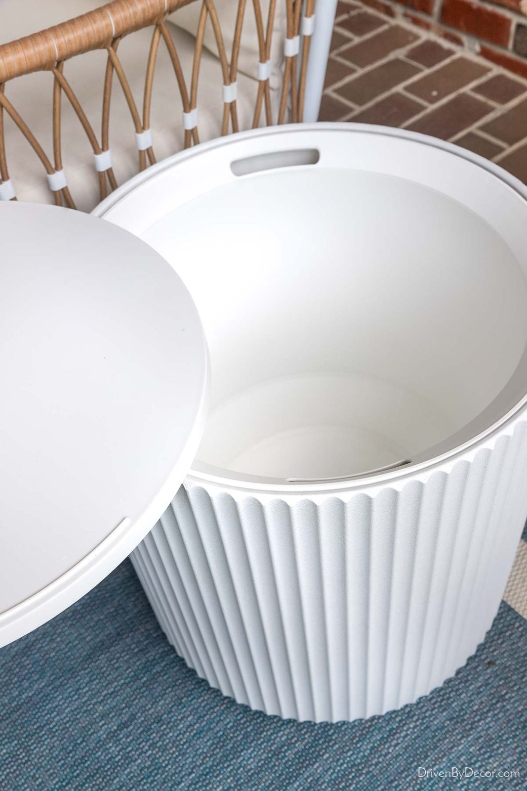 Side table with storage space inside