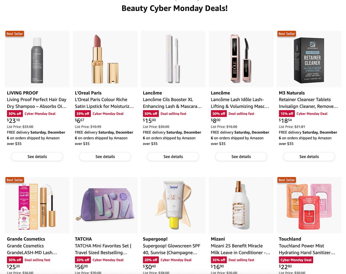 Amazon Cyber Monday Beauty Deals