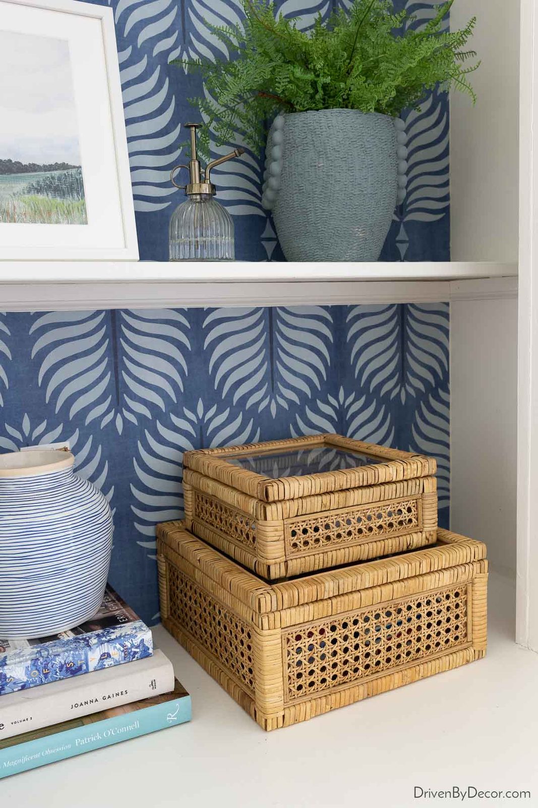 Love these decorative rattan boxes for stylish storage