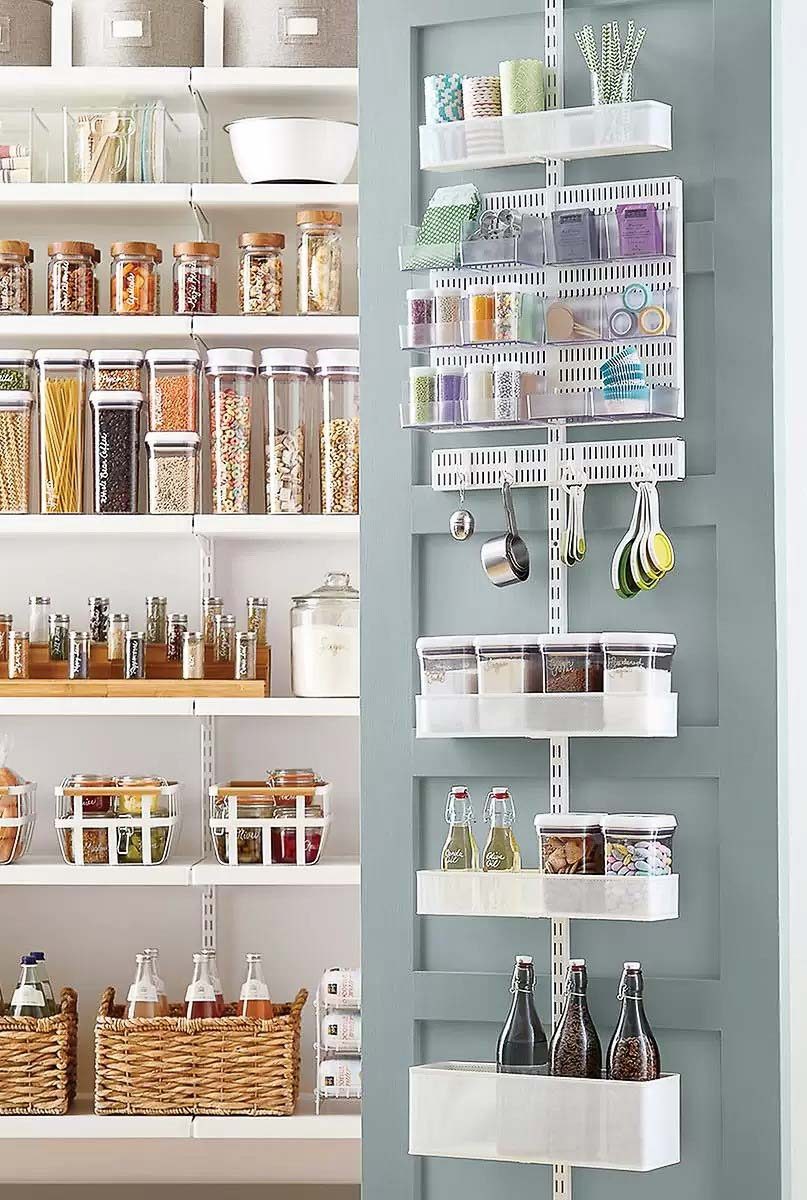 Back of door Elfa organizer for your pantry