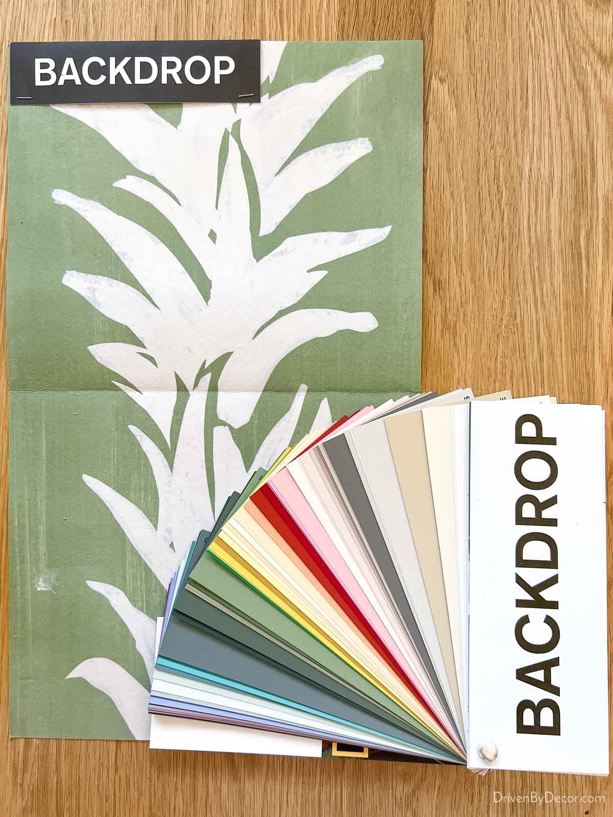 Backdrop paint colors with the green and white wallpaper I ordered