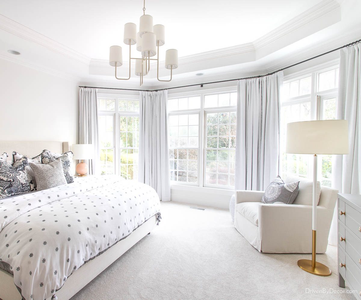 Bay window bedroom curtain rods