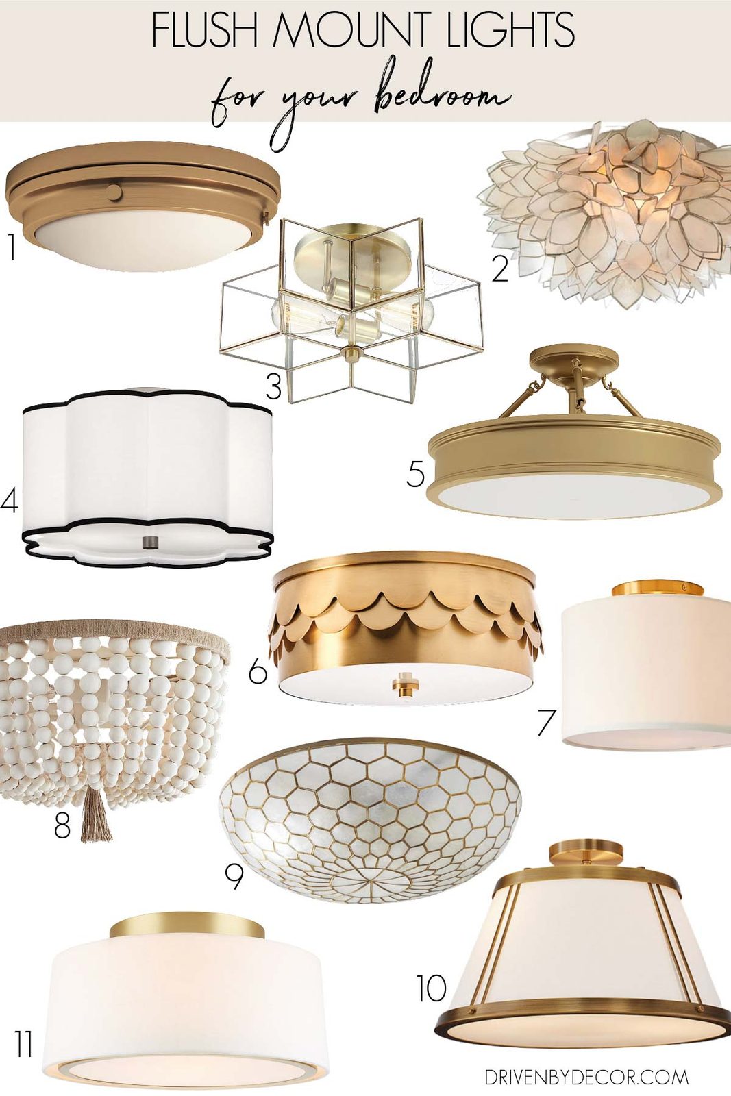 Flush mount light fixtures for bedrooms