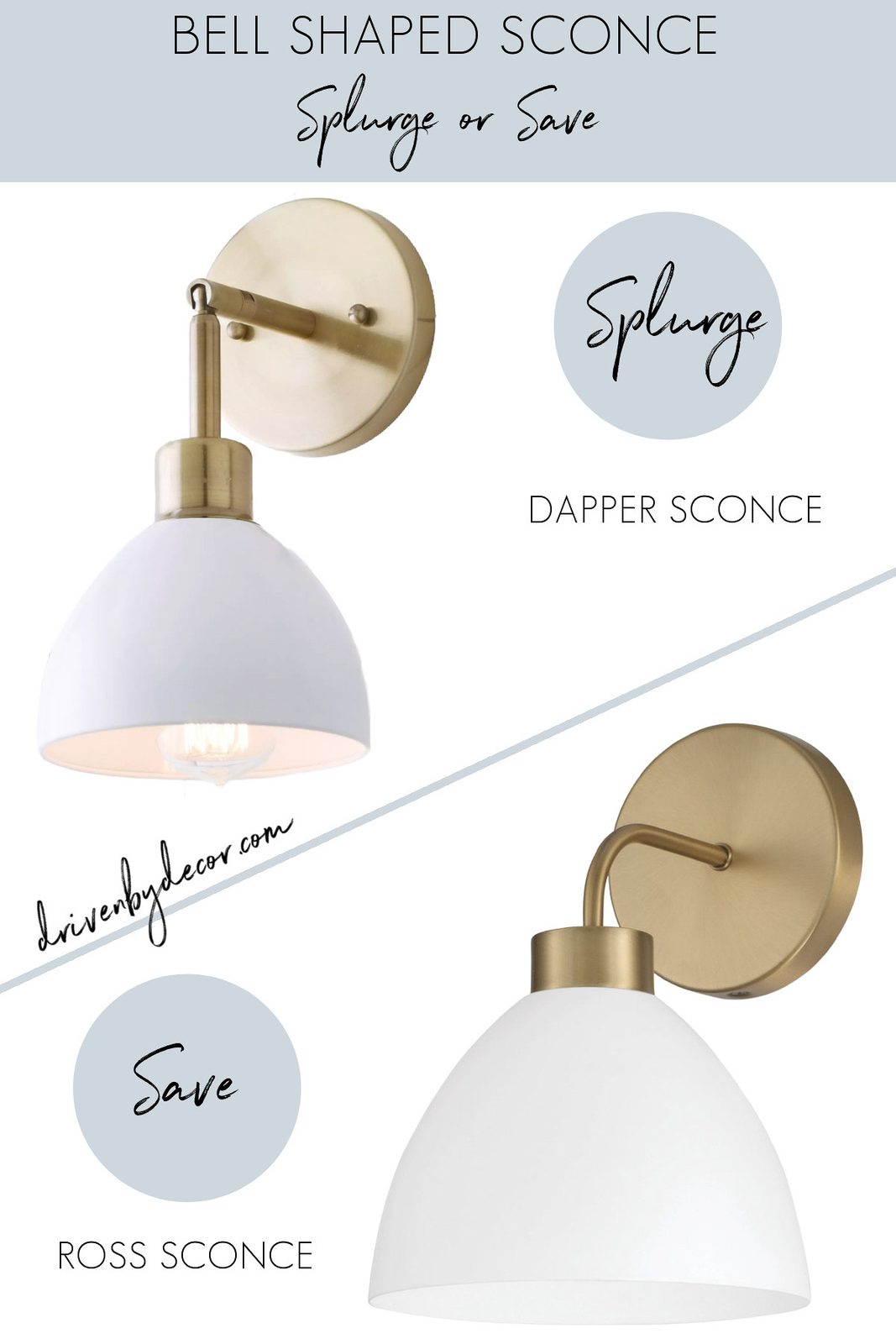 Bell-shaped sconce - splurge and look for less versions