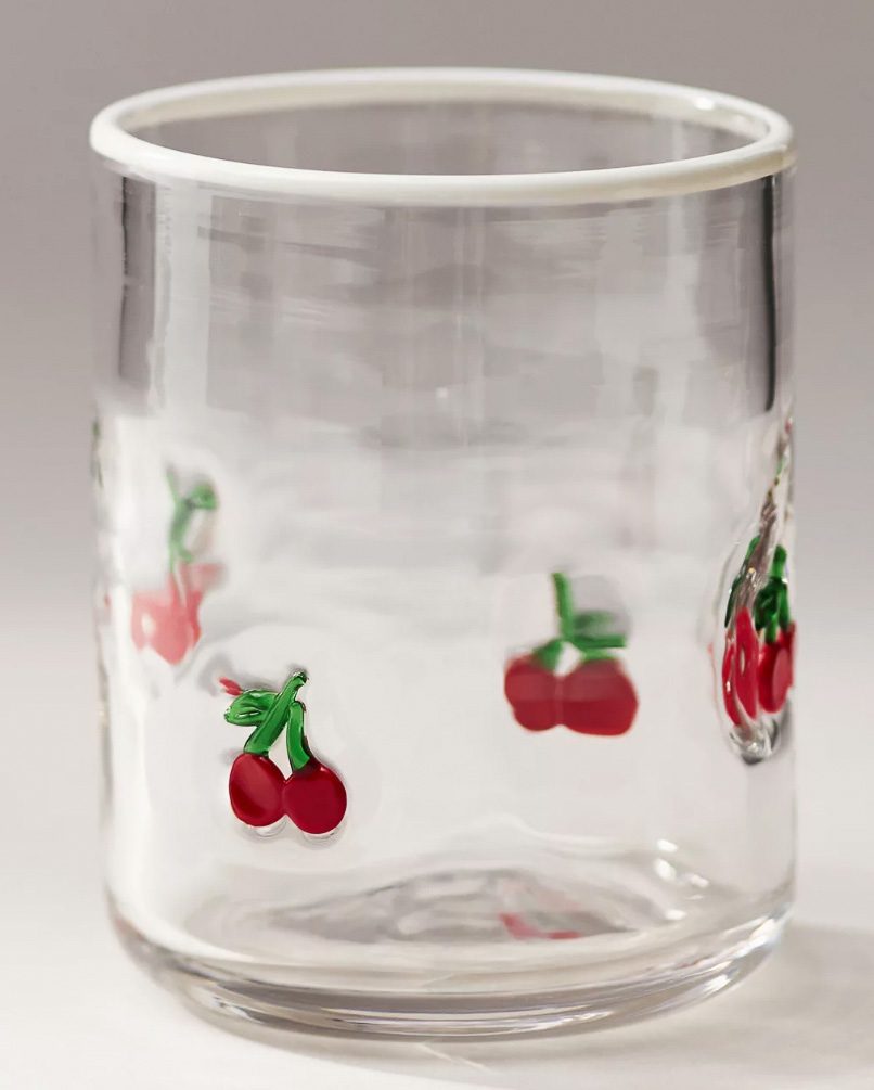 Juice glass with cherries