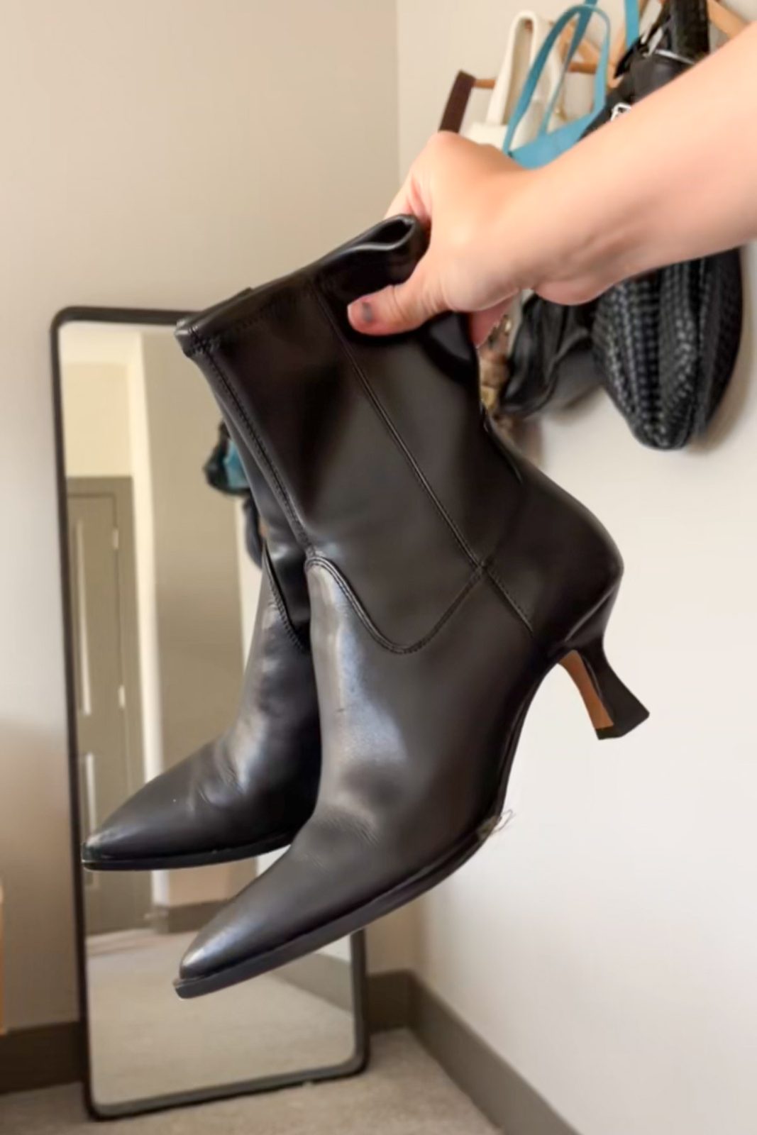 Black leather boots