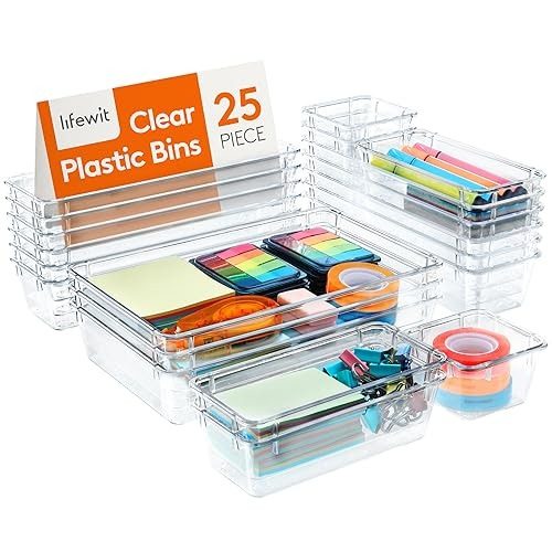 Clear drawer organizers