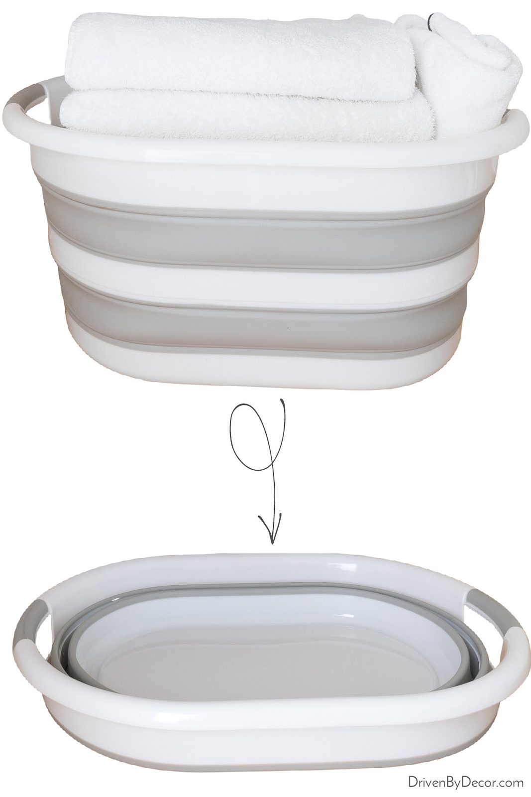 Collapsible laundry basket for easy storage in a college dorm room!