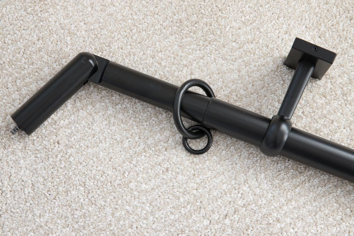 Drapery rods with corner connectors