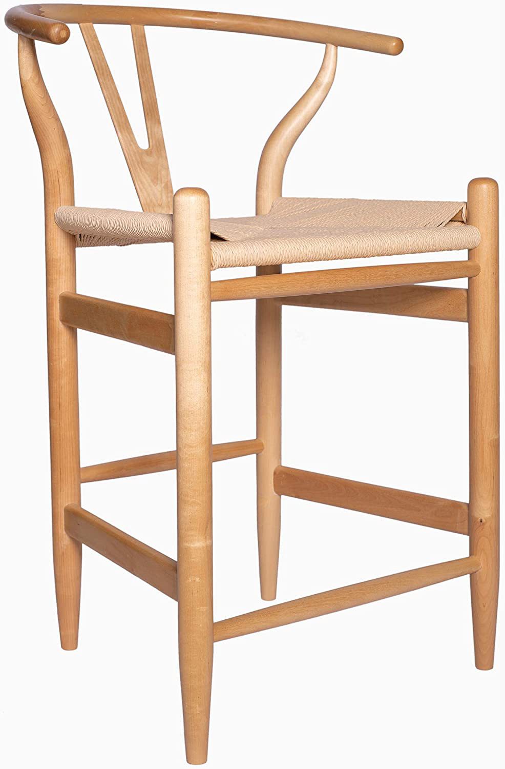 This natural wishbone counter stool would work well with almost any style of kitchen!