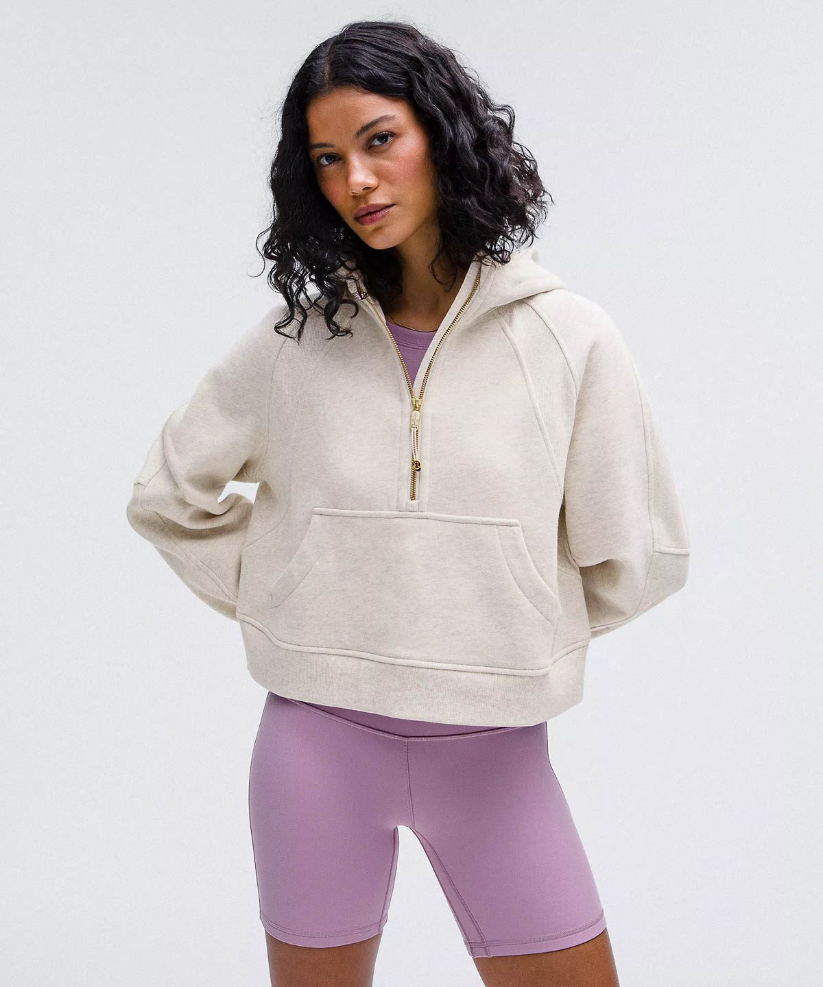 Half-zip white hoodie