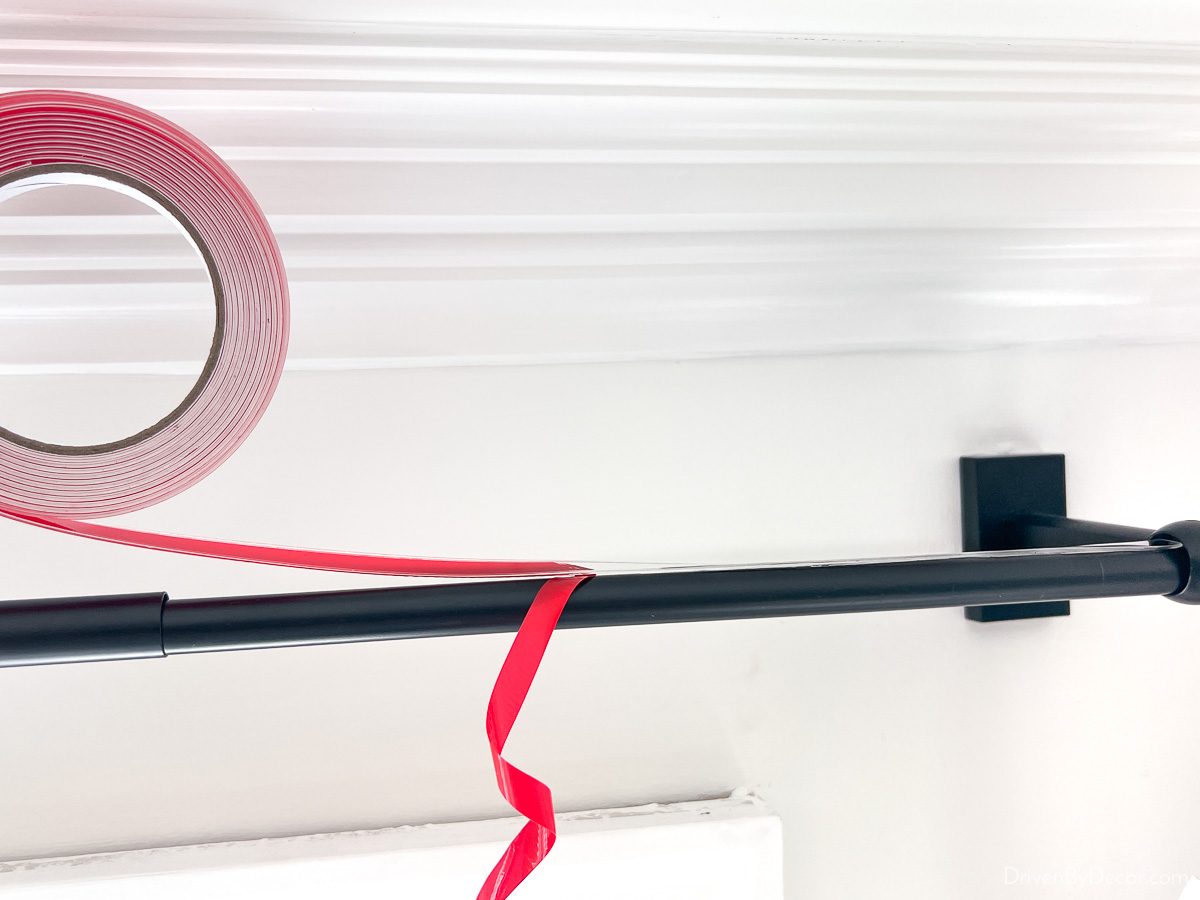 Applying curtain ring glide tape