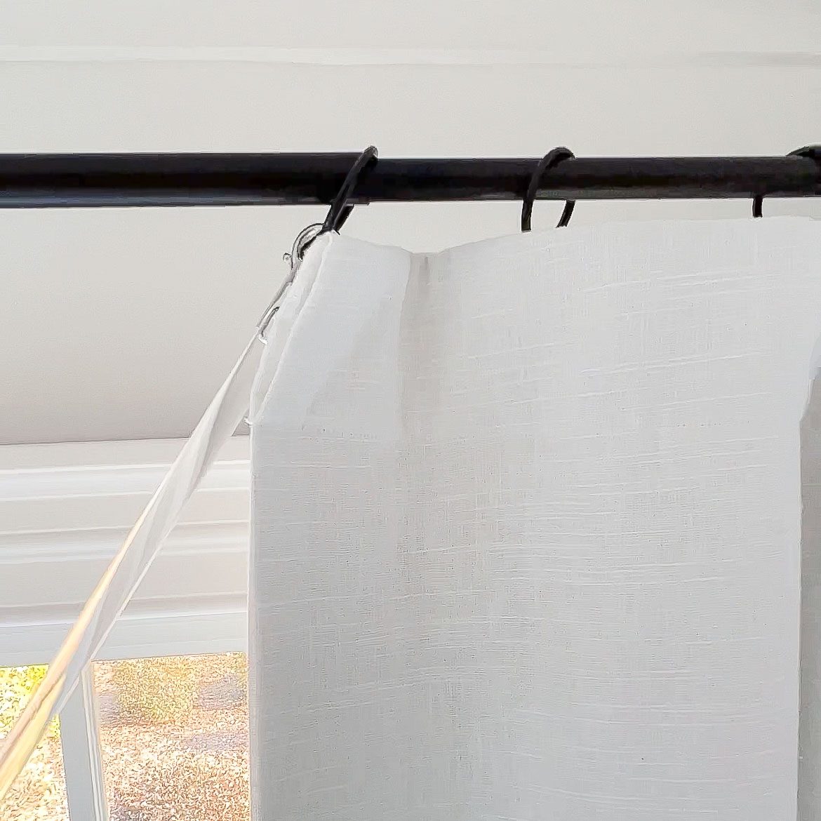 Curtains stuck on telescoping rods