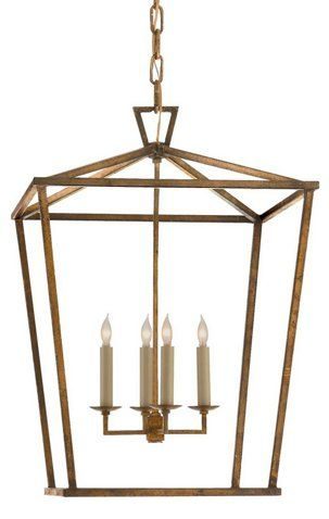 The Darlana lantern in gilded iron - perfect pendants for over your kitchen island!