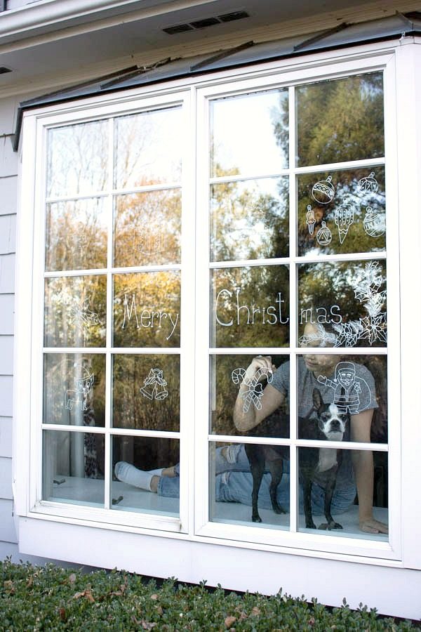 Decorate your windows with chalk ink markers for Christmas and just wipe off your art after the holidays are over!