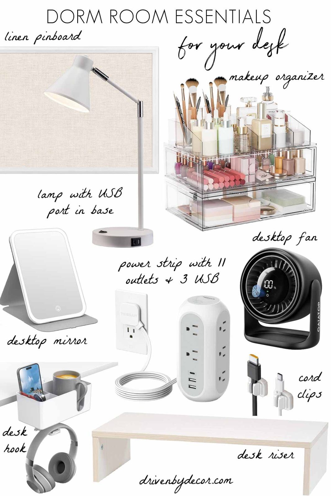 Dorm room essentials for your desk