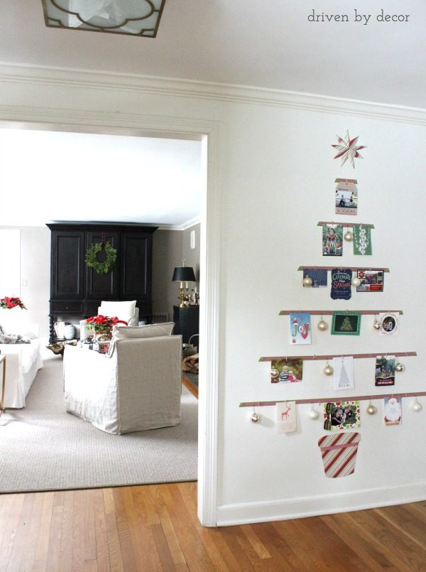 Displaying Cards with a DIY Christmas Card Tree