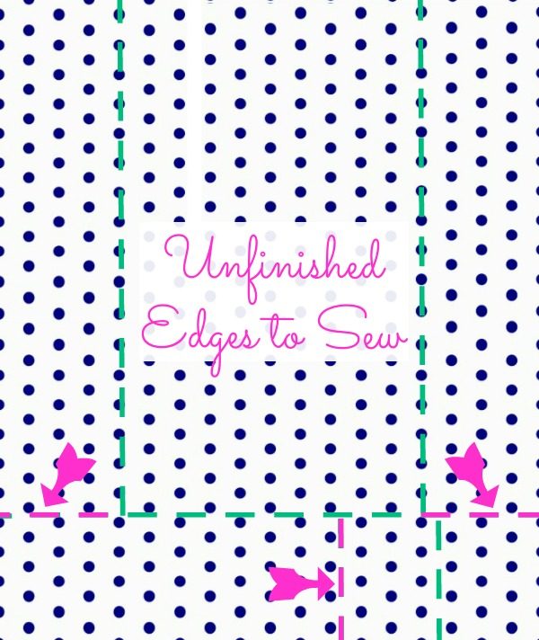 Edges to sew to make bedskirt from a flat sheet