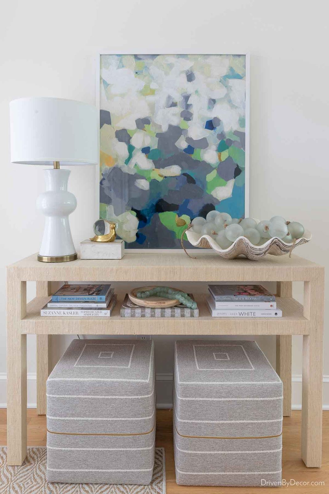 Entryway console in coastal style