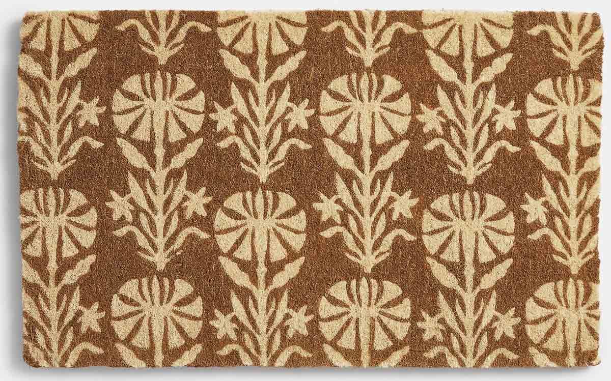Fall patterned coir doormat