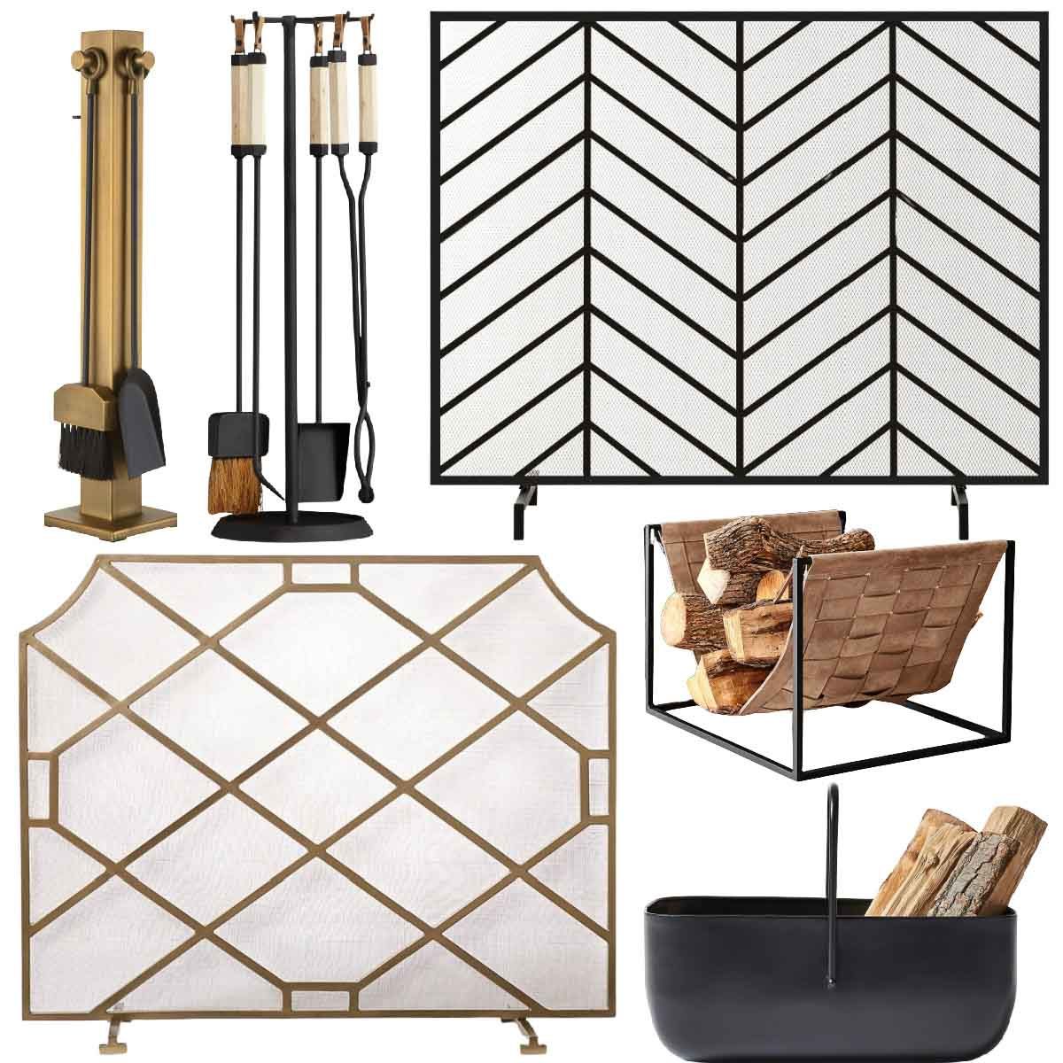 Stylish fireplace accessories