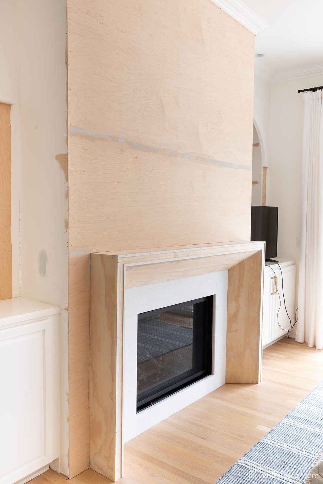 Our fireplace remodel in progress