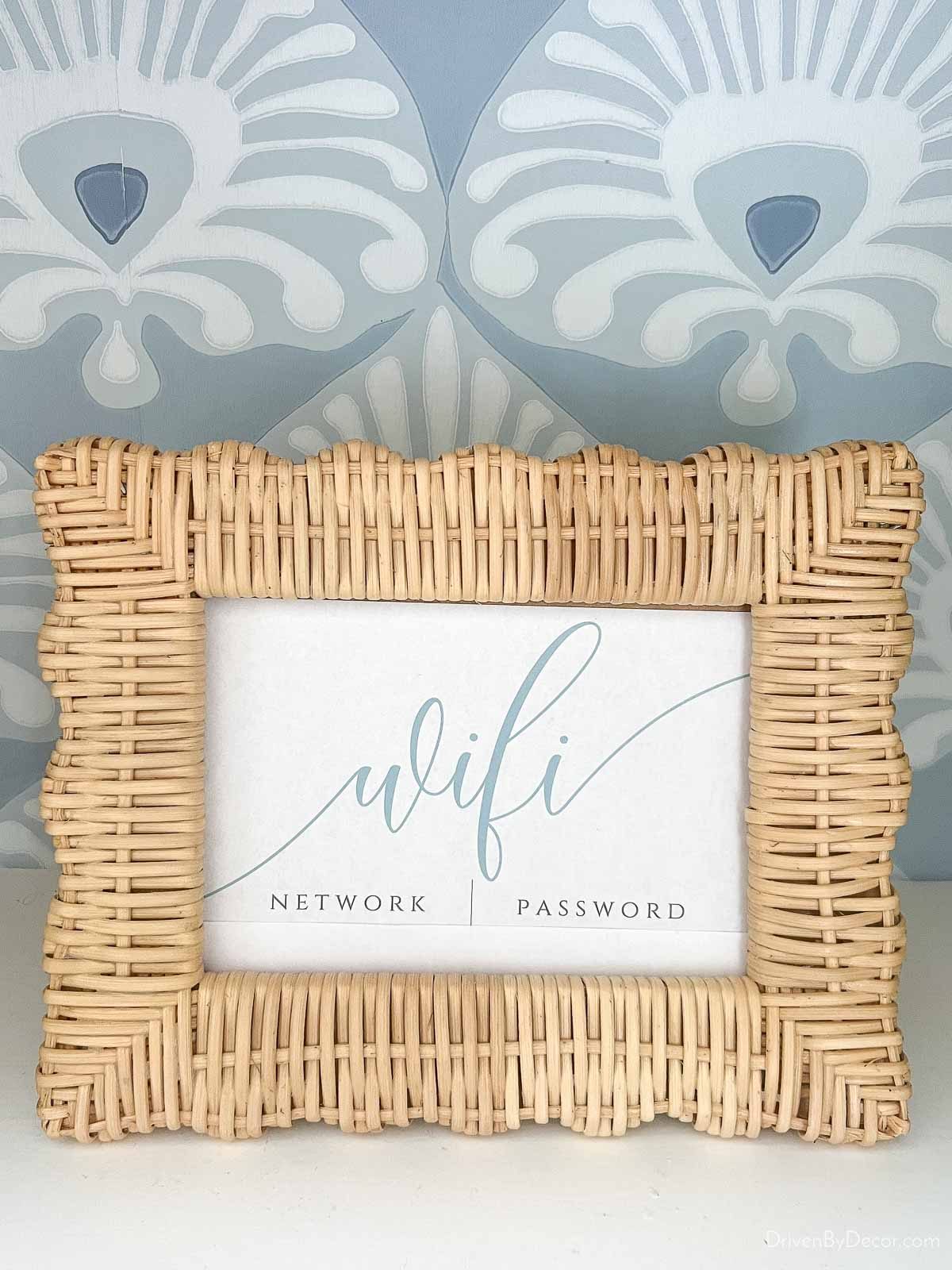 Framed wifi password
