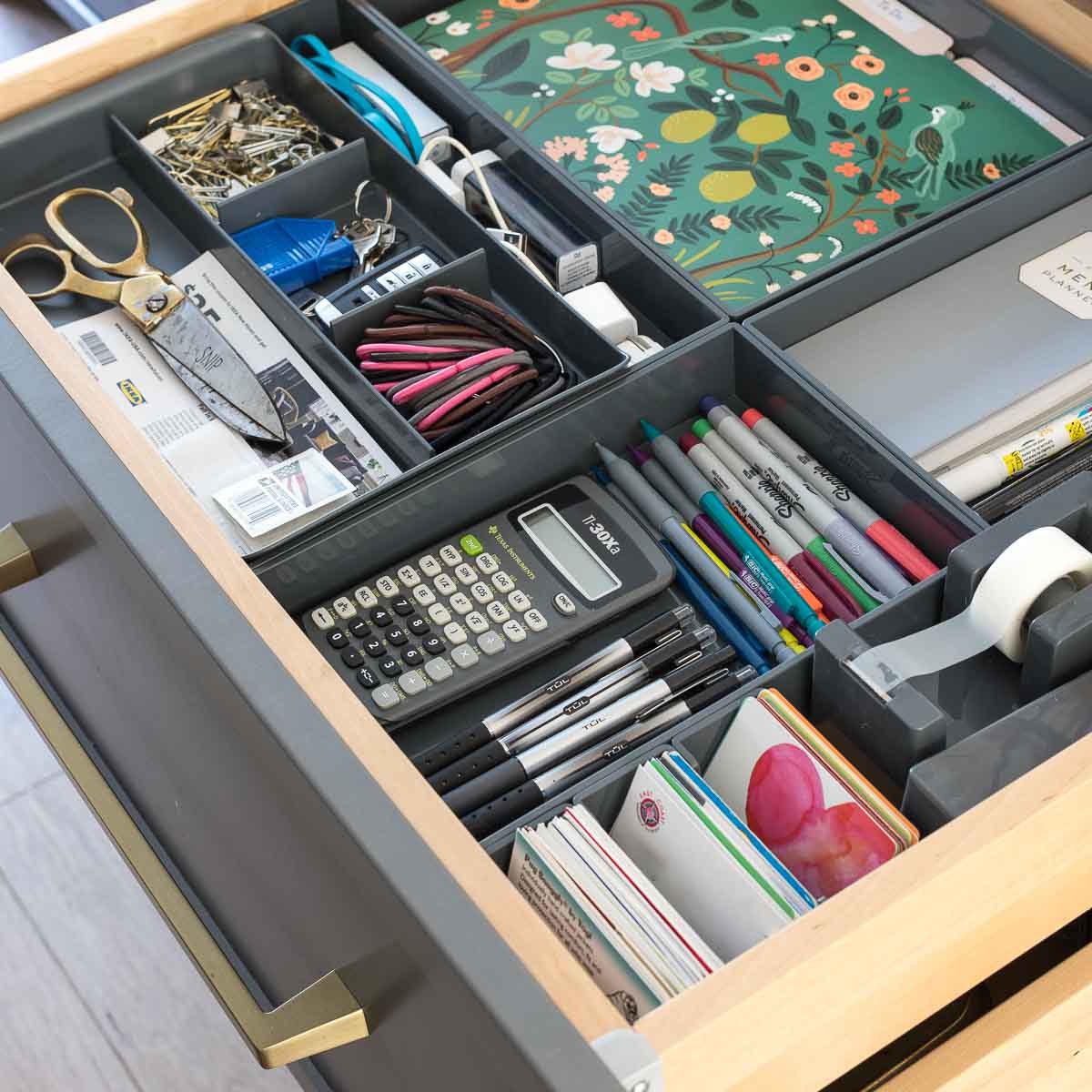 Hidden kitchen command center drawer