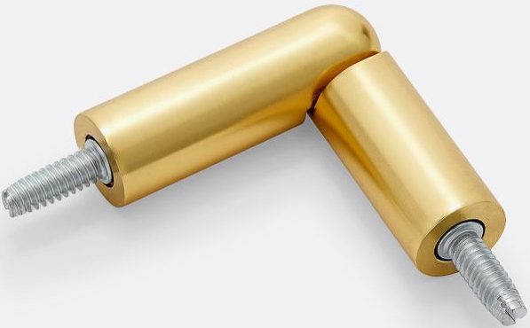Hinged corner bracket for bay window curtain rods