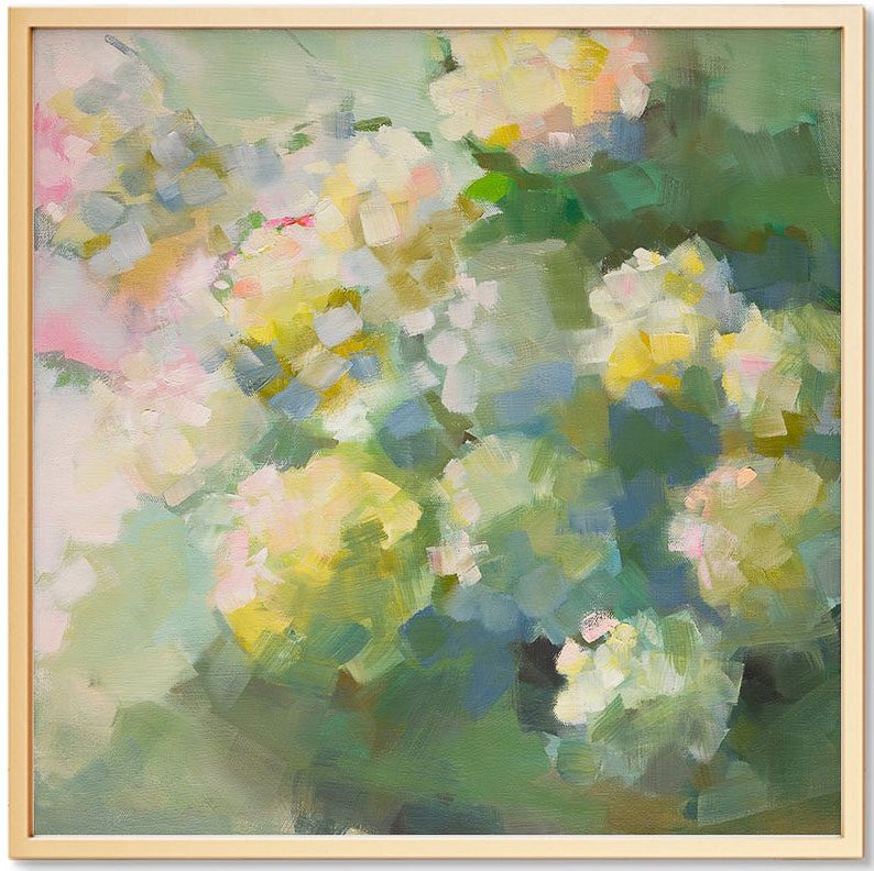 Green hydrangea art print