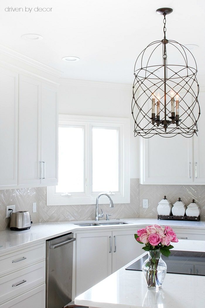 Great guide on how high up to tile your kitchen backsplash!