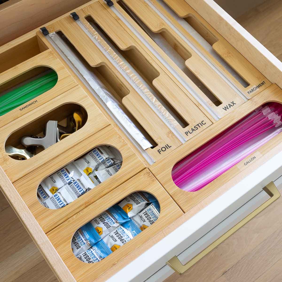 Kitchen drawer organizers