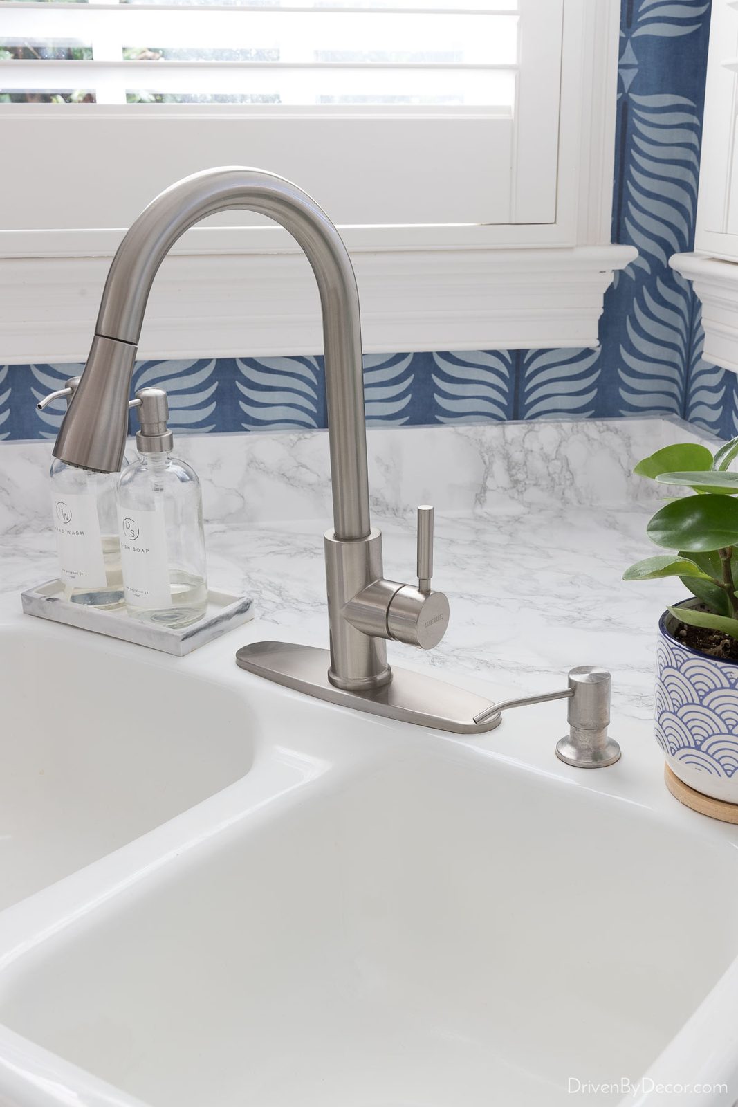 The new budget friendly faucet we put in as part of our kitchen remodel