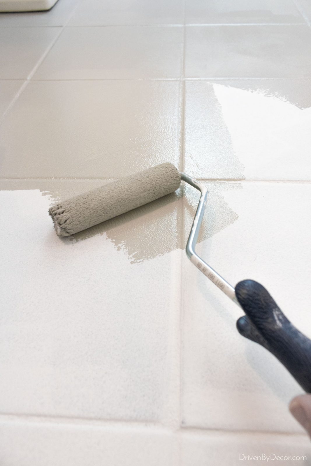 Painting your kitchen backsplash is a great kitchen remodel idea on a budget!