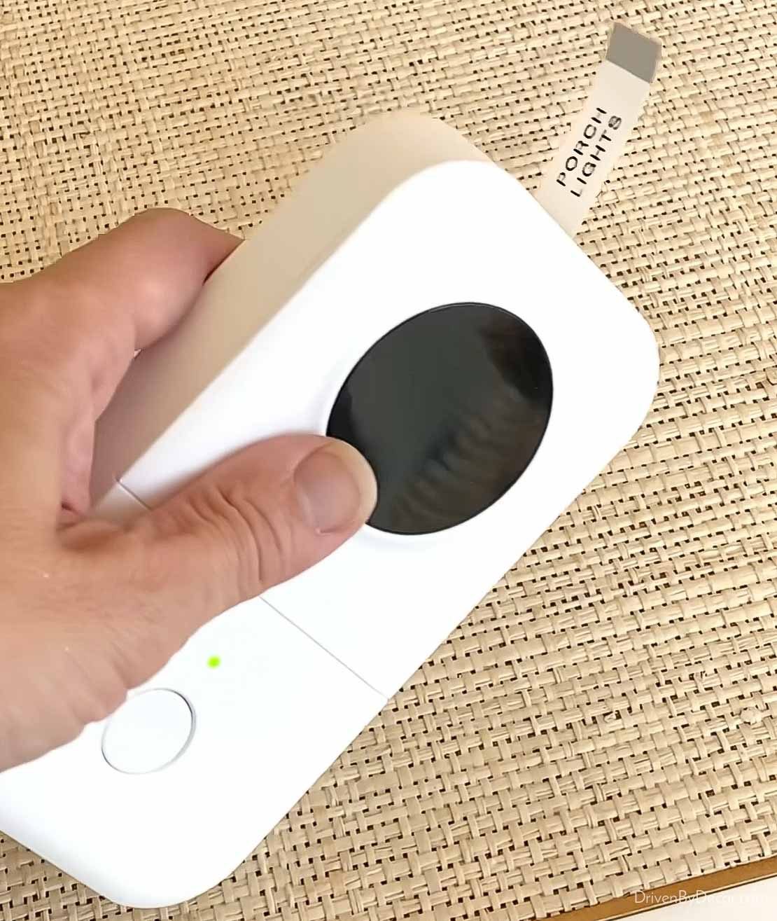 Label maker with printed label
