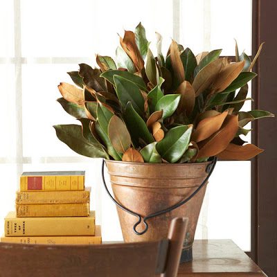 Decorating for the Season with Magnolia Leaves