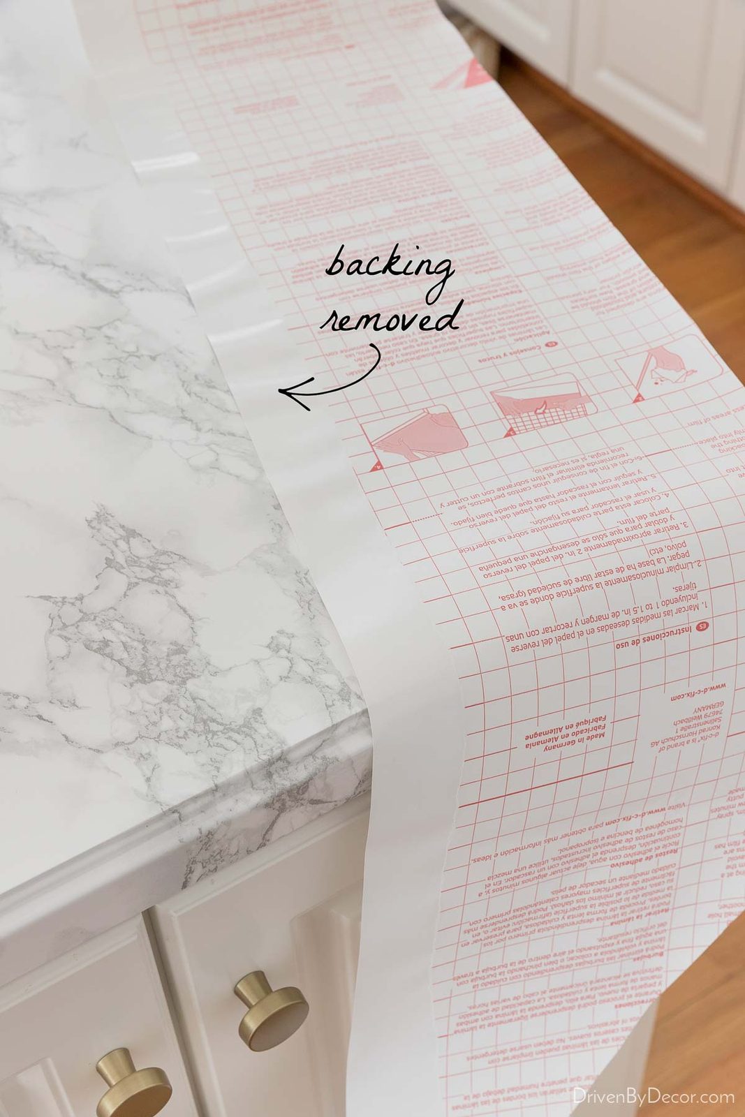 Seaming our marble contact paper countertops