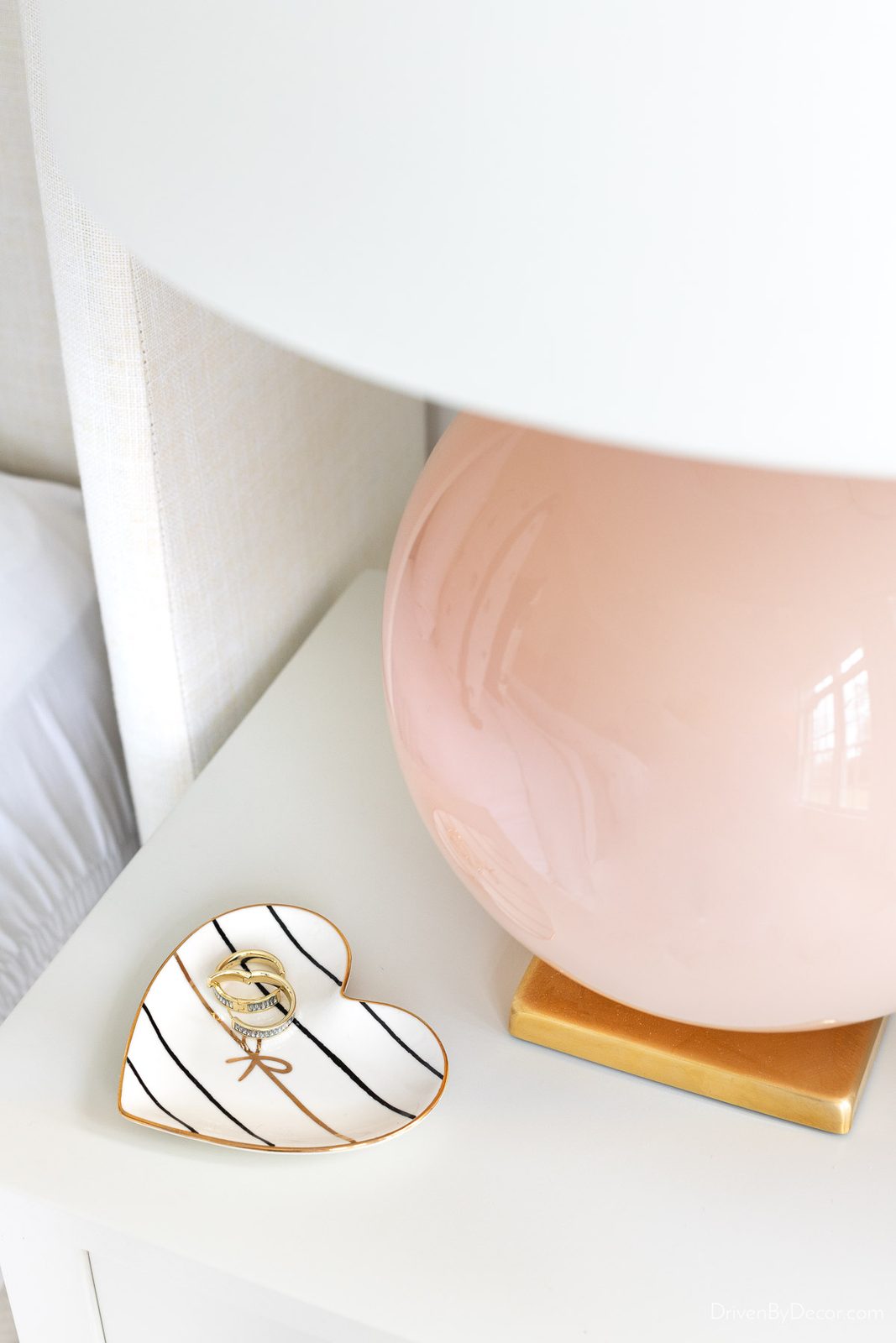 Trinket dish as nightstand decor