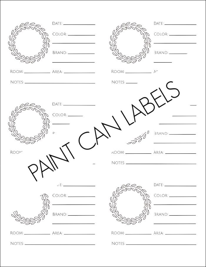 Paint can labels printable