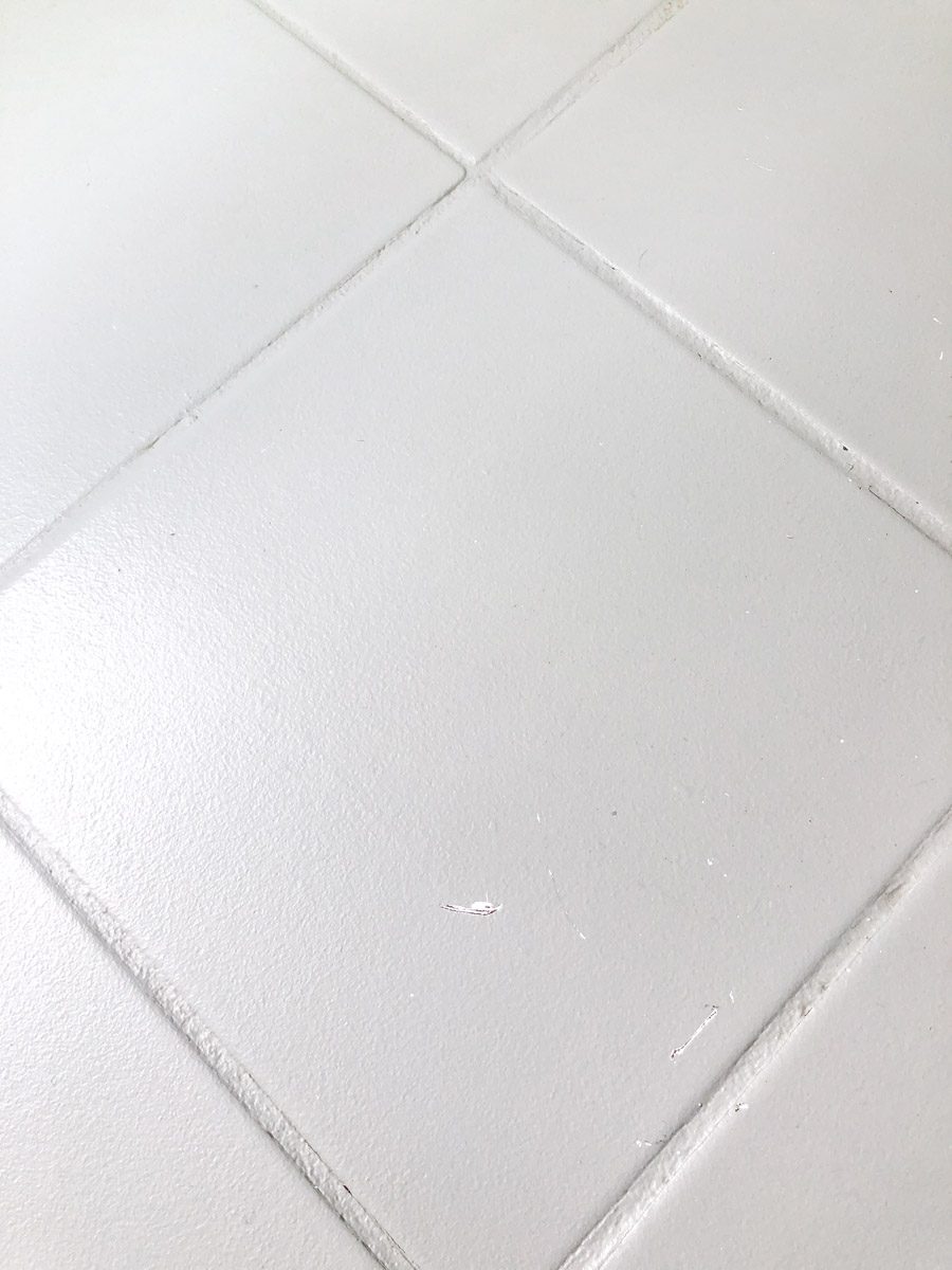Do painted tile floors scratch? All of the details are in this post!