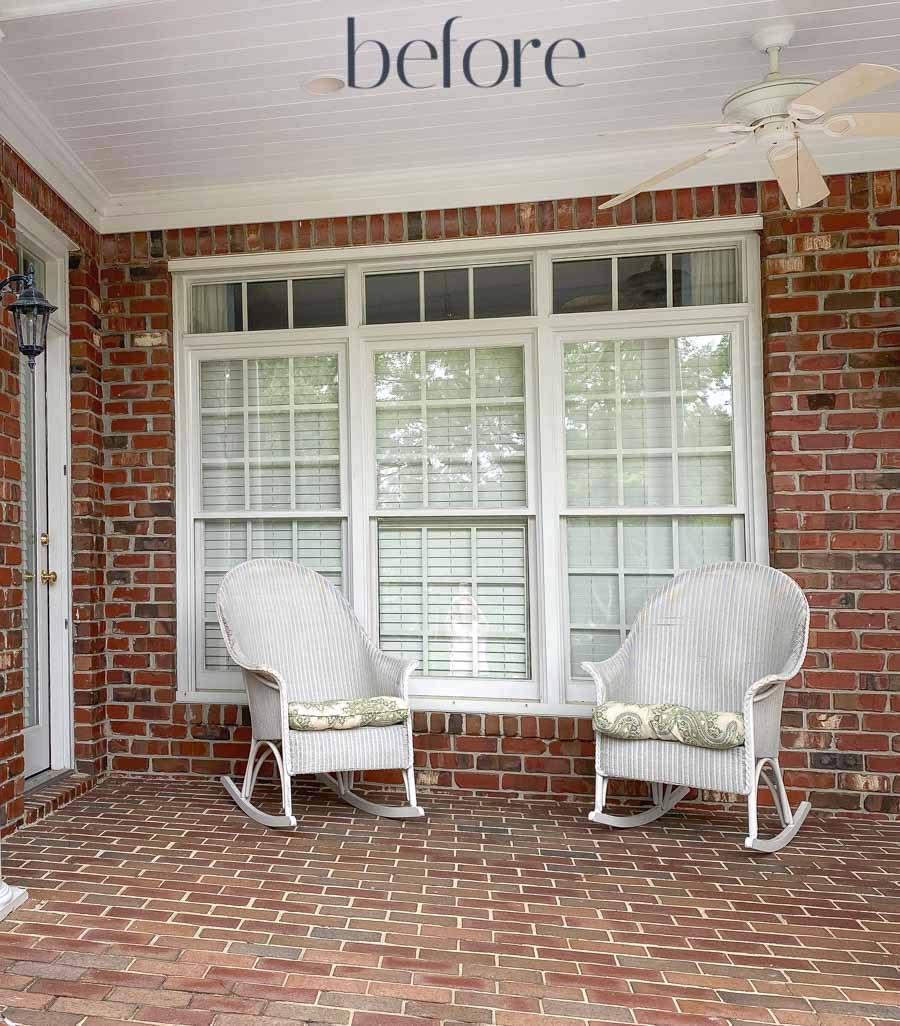 Our back porch before our makeover