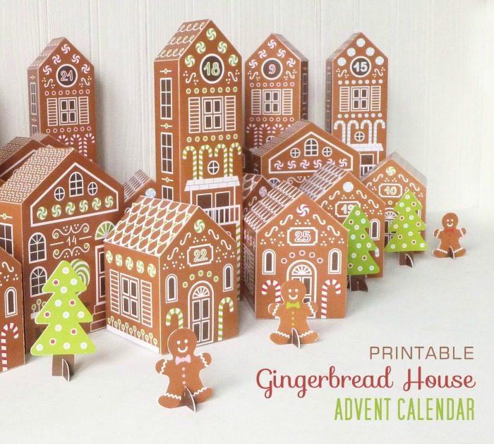 Printable gingerbread house advent calendar - great craft activity for kids!