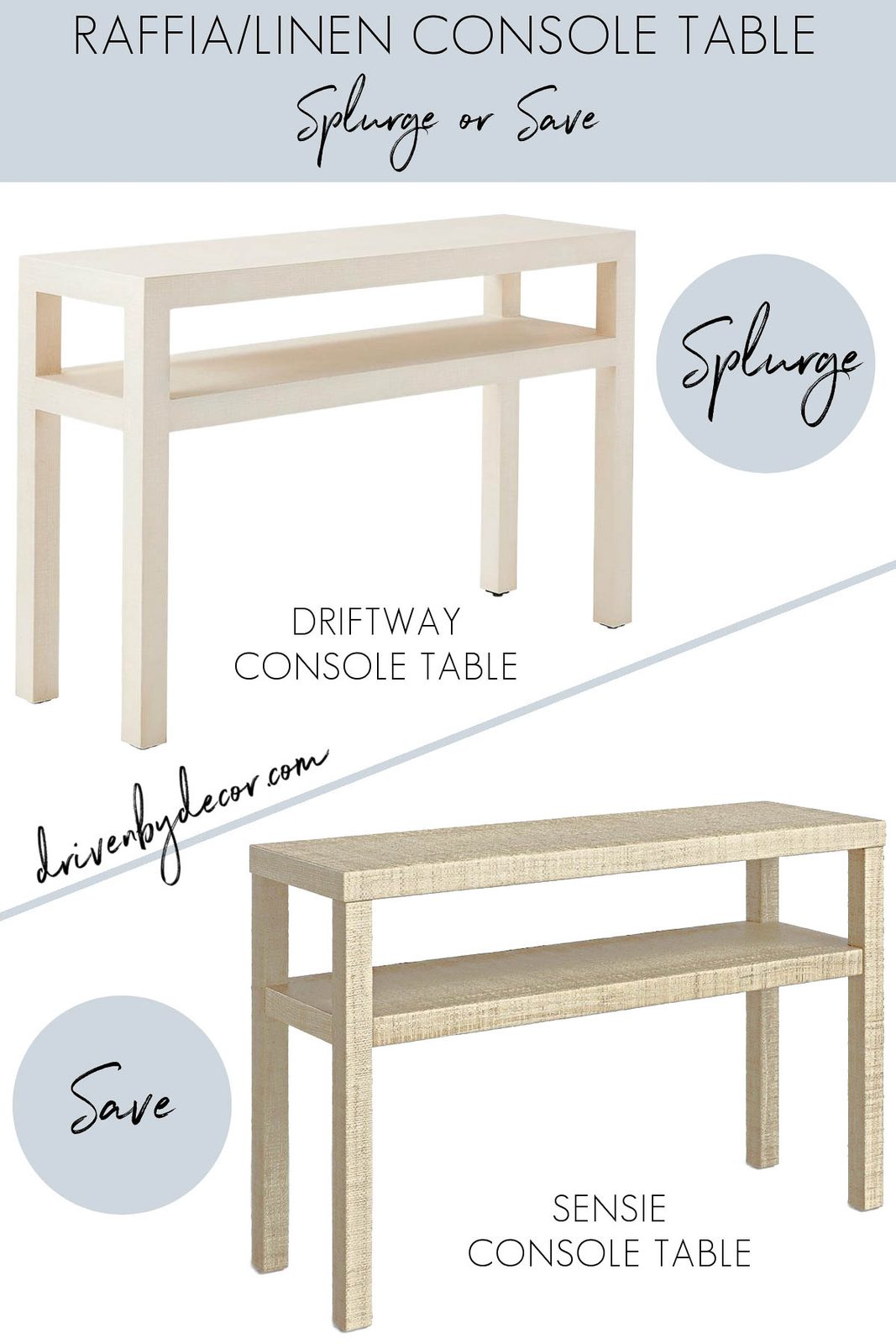 Look for less version of raffia console