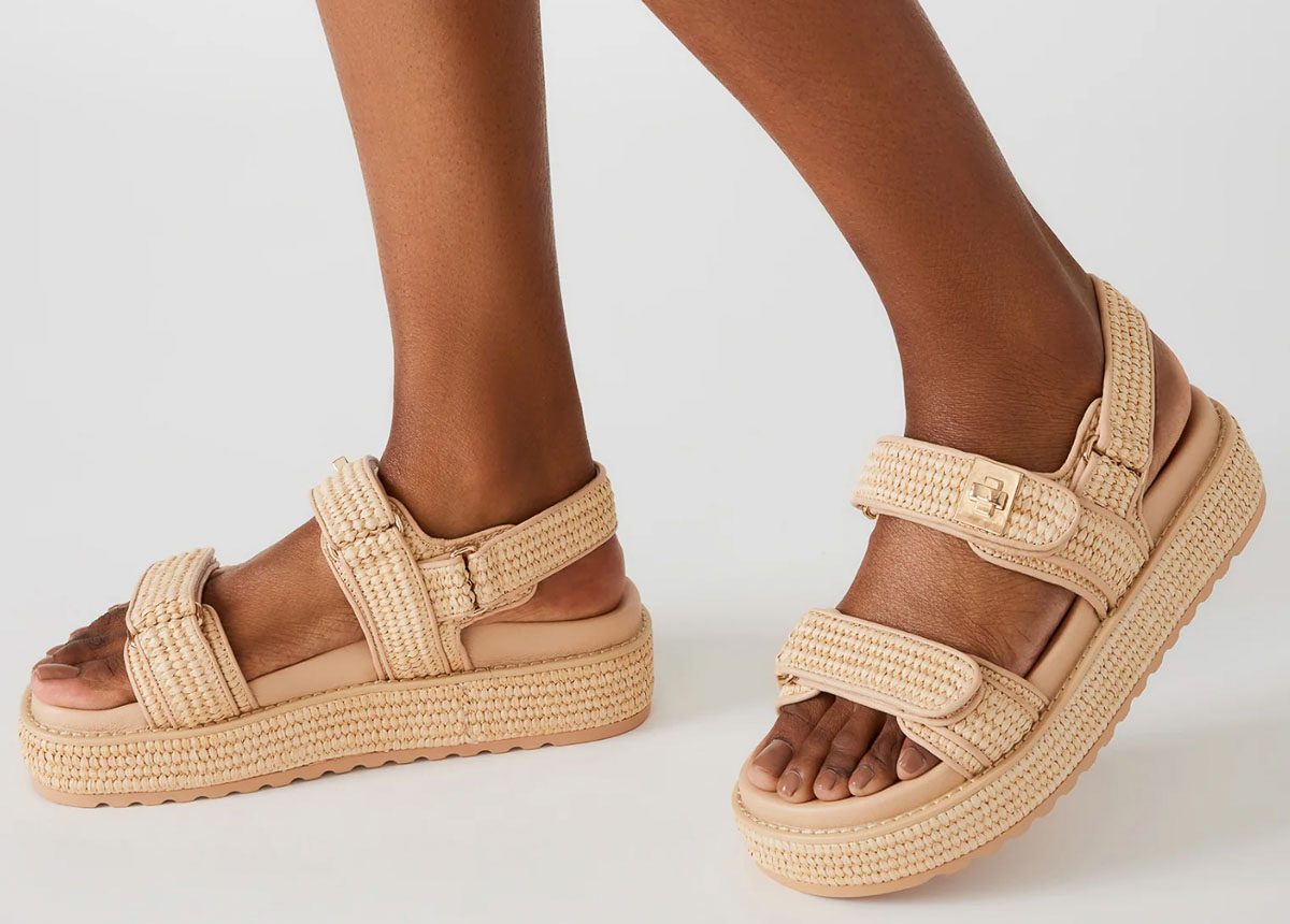 Raffia platform sandals