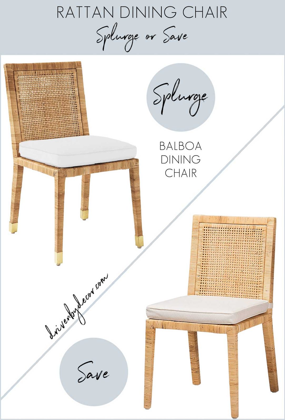 Rattan chairs in a save and look for less version