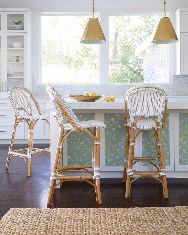 LOVE these rattan counter stools for my kitchen island bar!