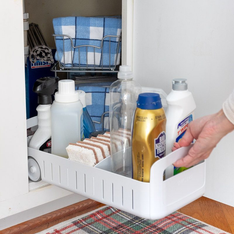 Rolling under sink caddy