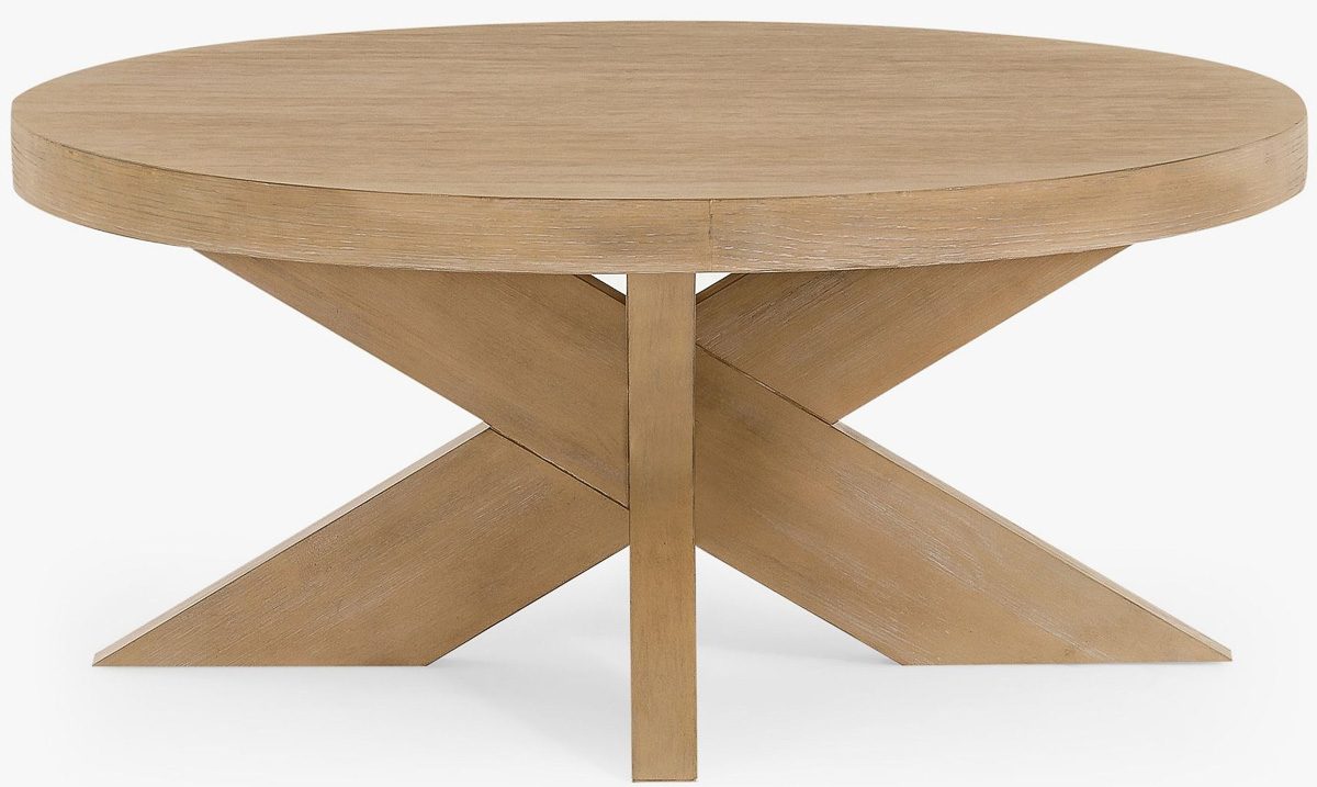 Round modern farmhouse coffee table