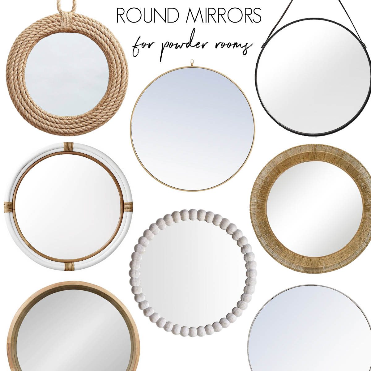 Round mirrors for powder rooms